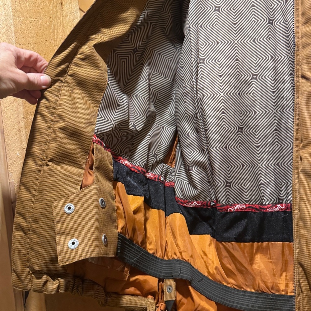 Quiksilver Men's Brown Down Filled Puffer Snowboard Ski Jacket Cold Days Size S - Picture 6 of 10